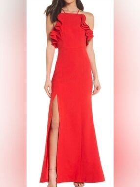 C/MEO Collective Cherry Red Ruffle Maxi Gown (New w/Tags)